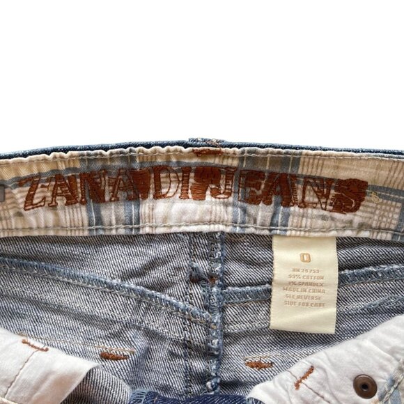 Zana Di Jeans Womens 0 Mini Denim Skirt Flap Pockets Thick Stitch Raw Hem y2k - Picture 9 of 13